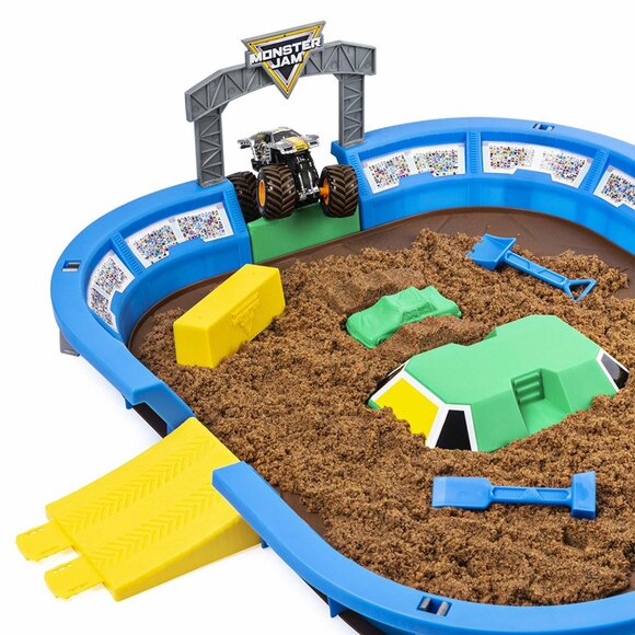 Monster Jam Dirt Arena Playset with Kinetic Sand Megalodon Vehicle  NWT - Picture 4 of 6